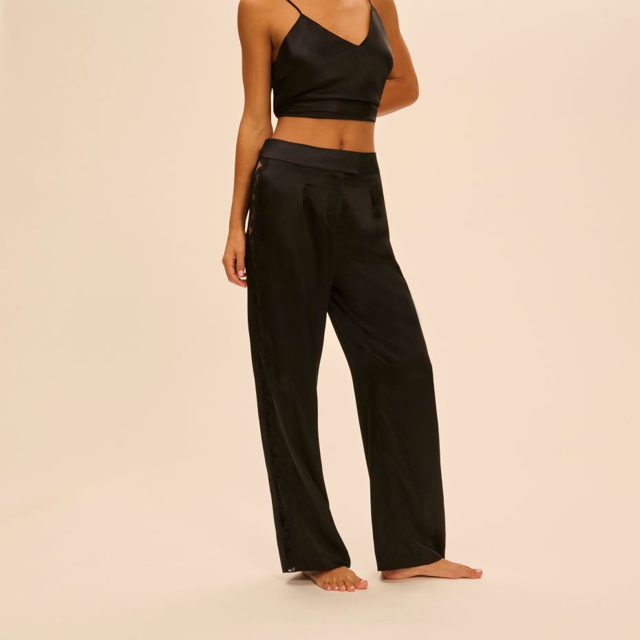 LOVE ME - Silk Trousers - Black