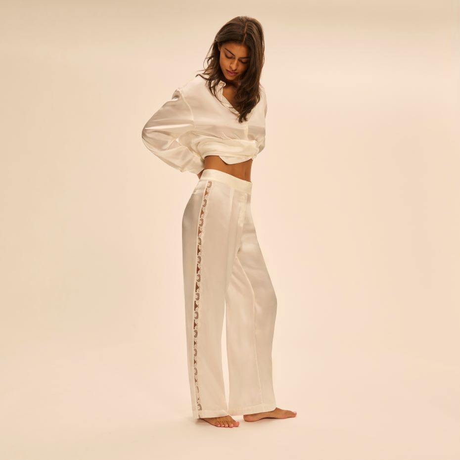 LOVE ME - Silk Trousers - Ivory